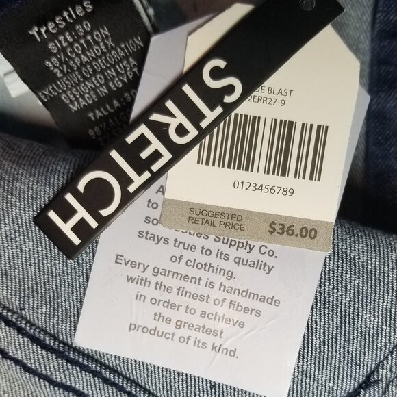 Trestles Supply Co. Distressed Ripped Men Size 30 Blue Denim Jean Shorts NWT - Picture 9 of 10